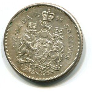 1964 Canada Silver Half Dollar Coin (l22)